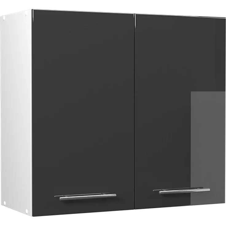 Hängeschrank Fame-Line Anthrazit Hochglanz/Weiß 80 cm Vicco – Bild 1