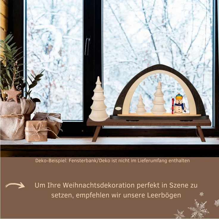 Weigla LED Schwibbogen Weihnachtsdeko, Made in Germany (1-tlg), Leerbogen zum Selbstbestücken – Bild 3