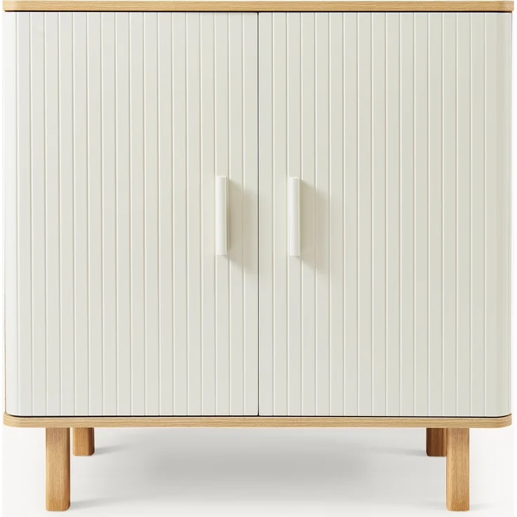 Sideboard Ferrersp mit 2 Türen 80x80x40 cm Eicheoptik/Sandfarben [en. casa] – Bild 6