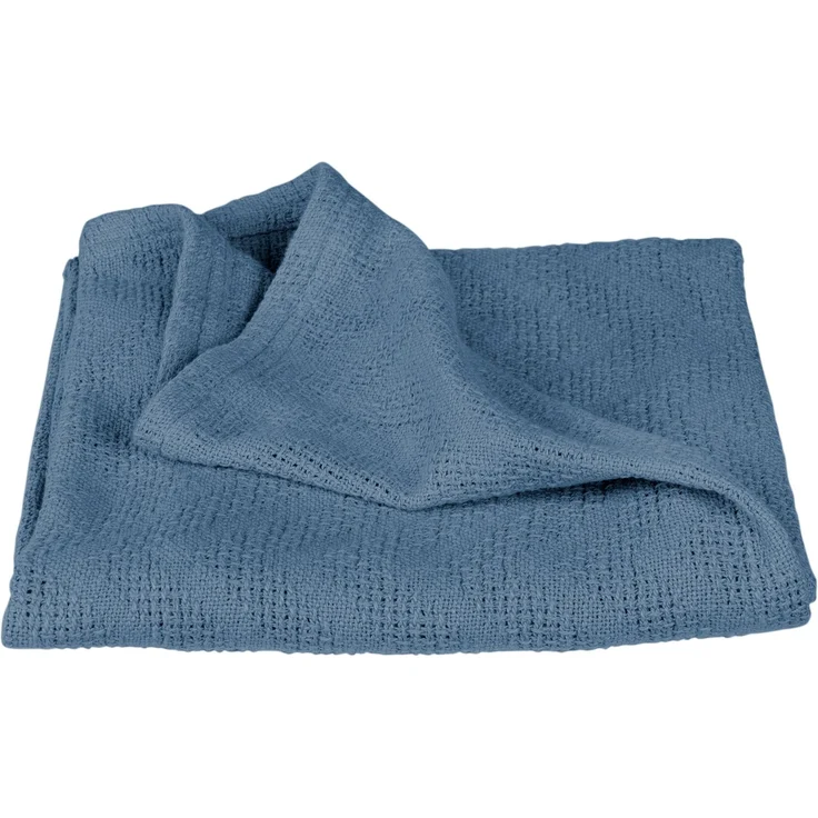 roba Decke 'Seashells' Indigo - 80 x 80 cm - GOTS & Oeko Tex - 100% Baumwolle - Blau – Bild 1