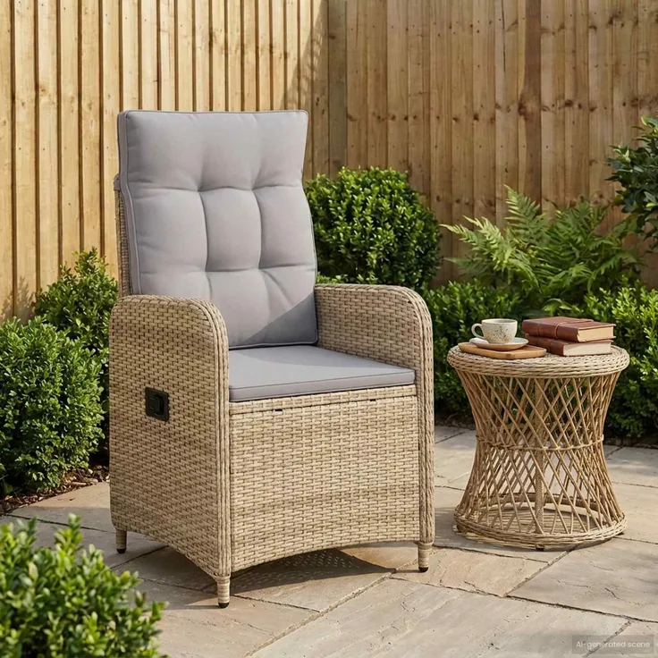vidaXL Verstellbarer Gartenstuhl Beige und Hellgrau 42027154