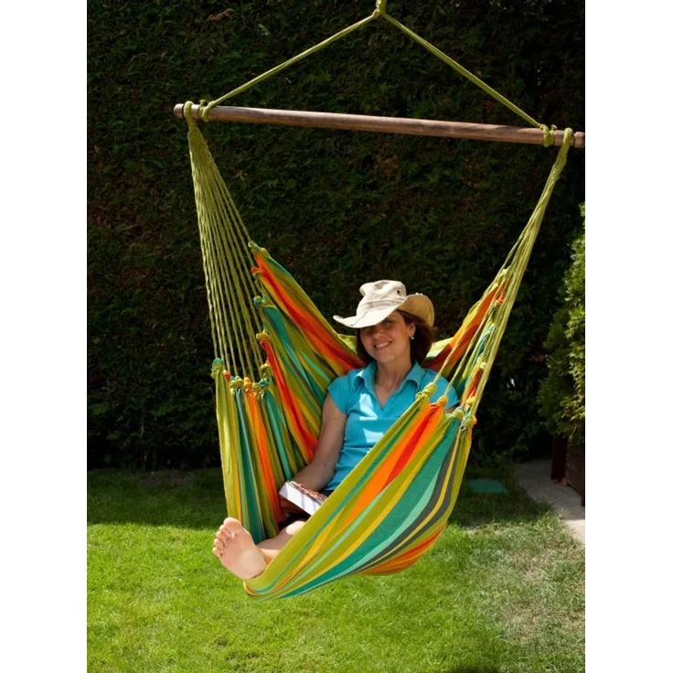 MacaMex Hängestuhl Cayo GIGANTE Verde, XXL, Südamerika ,Baumwolle, Grün/Multicolor – Bild 7