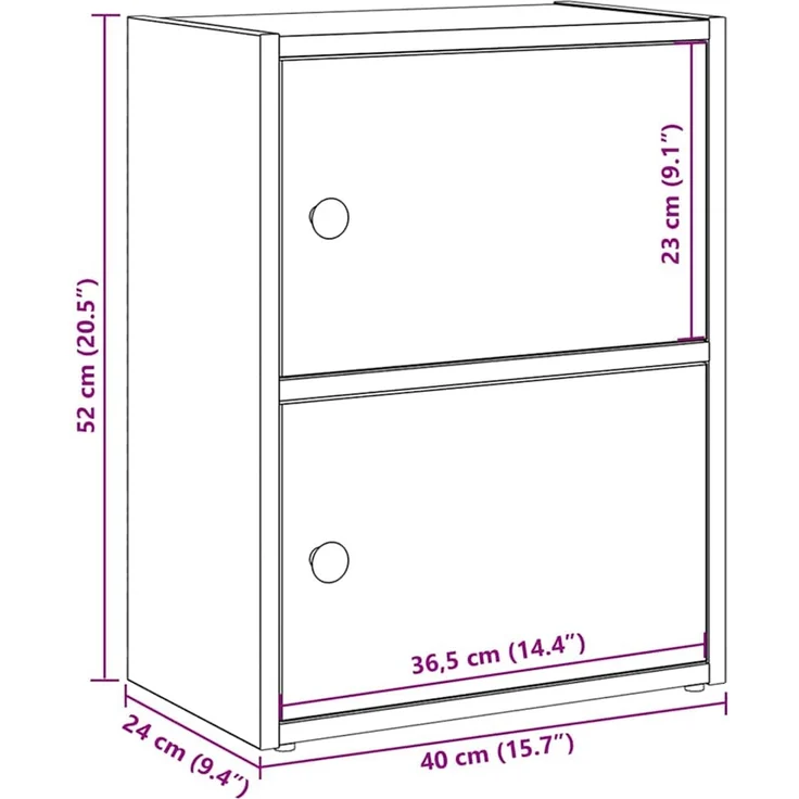 vidaXL Bücherregal Sonoma-Eiche 40x24x52 cm Holzwerkstoff 860357 – Bild 11