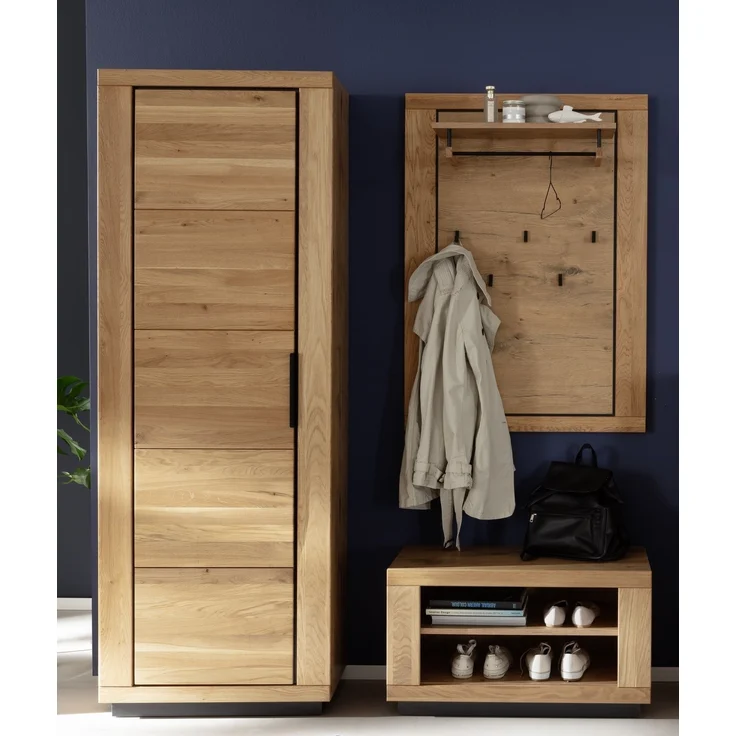 Garderoben-Set >Greno< (3-teilig) Massivholzfront - Teilmassiv - 150x200,5x40 (BxHxT) – Bild 1