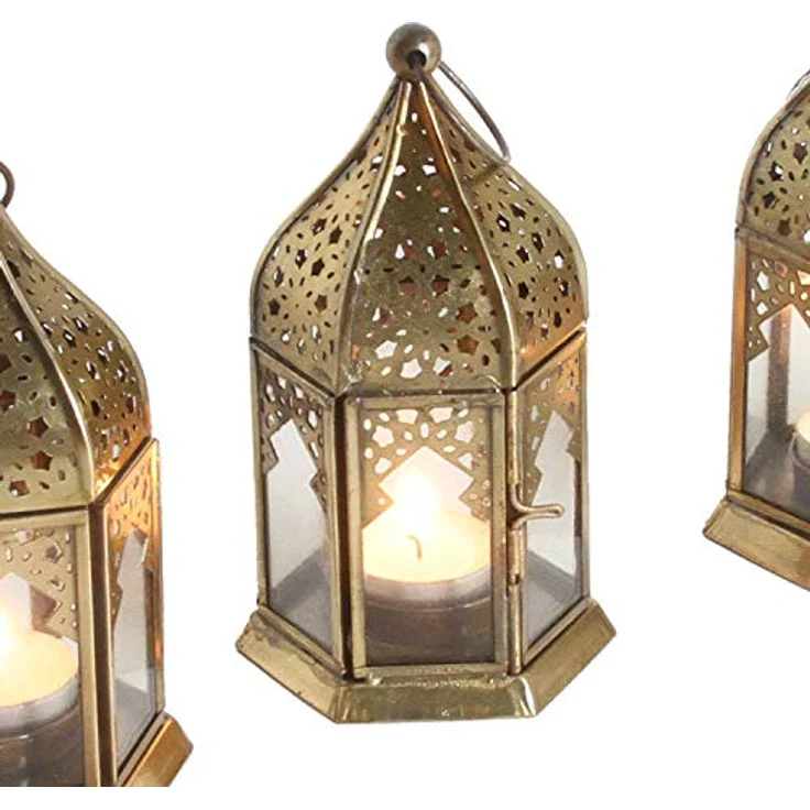 Orientalische Glas-Windlichter Nael Transparent 3er Set – Bild 2