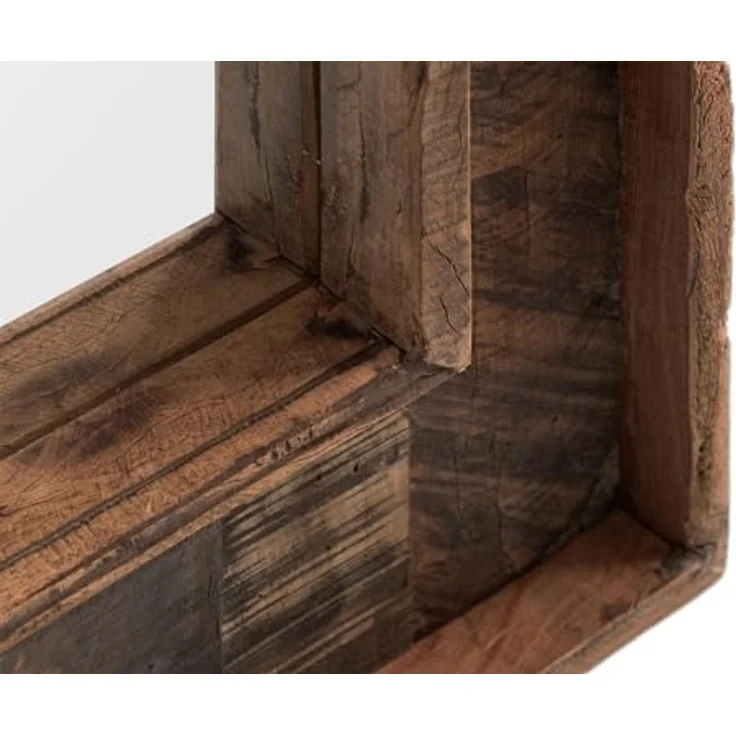 Wandspiegel Sumatra aus recyceltem Holz 50x160 cm Rustikal Landhausstil mit Haken – Bild 4