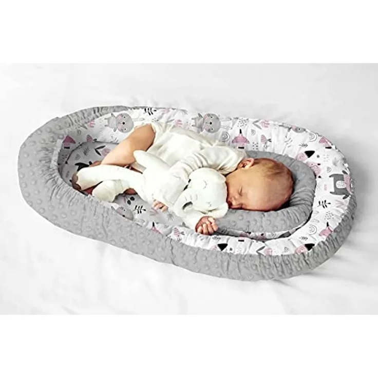 Multifunktionale Kuschelnest Babynest Kokon für Babys und Säuglinge, Nestchen, Reisebett, 100% Baumwolle, antiallergisch