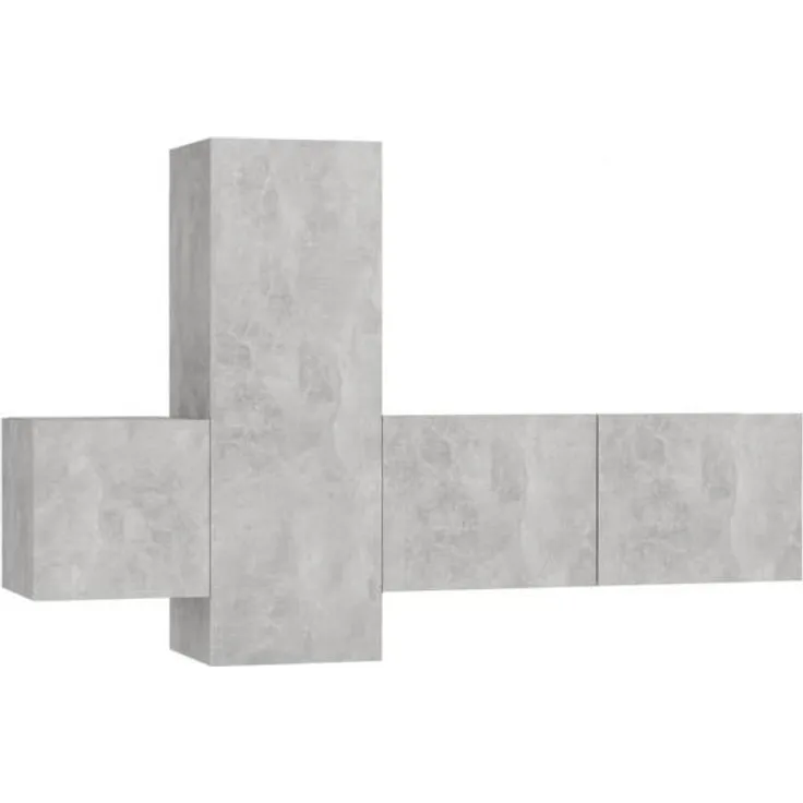 3-tlg. TV-Schrank-Set Betongrau Spanplatte [3079074]