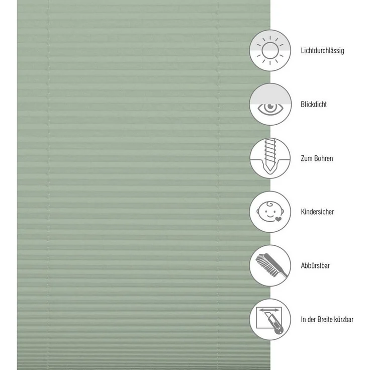 SCHÖNER WOHNEN-Kollektion Plissee Milla, blickdicht, mit Bohren, verspannt, verschraubt, verschraubt, silberne oder weiße Rollo-Technik – Bild 3