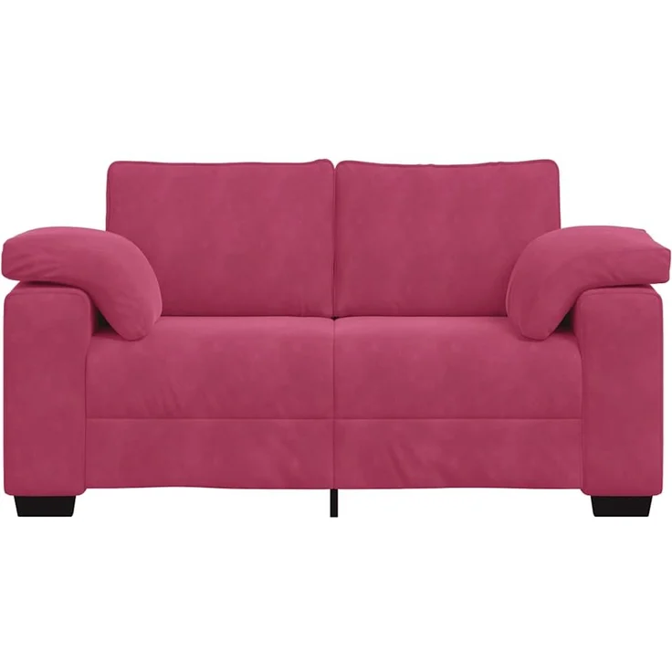 vidaXL Zweisitzer-Sofa Weinrot 160x77x82 cm Samt 4105261 – Bild 3