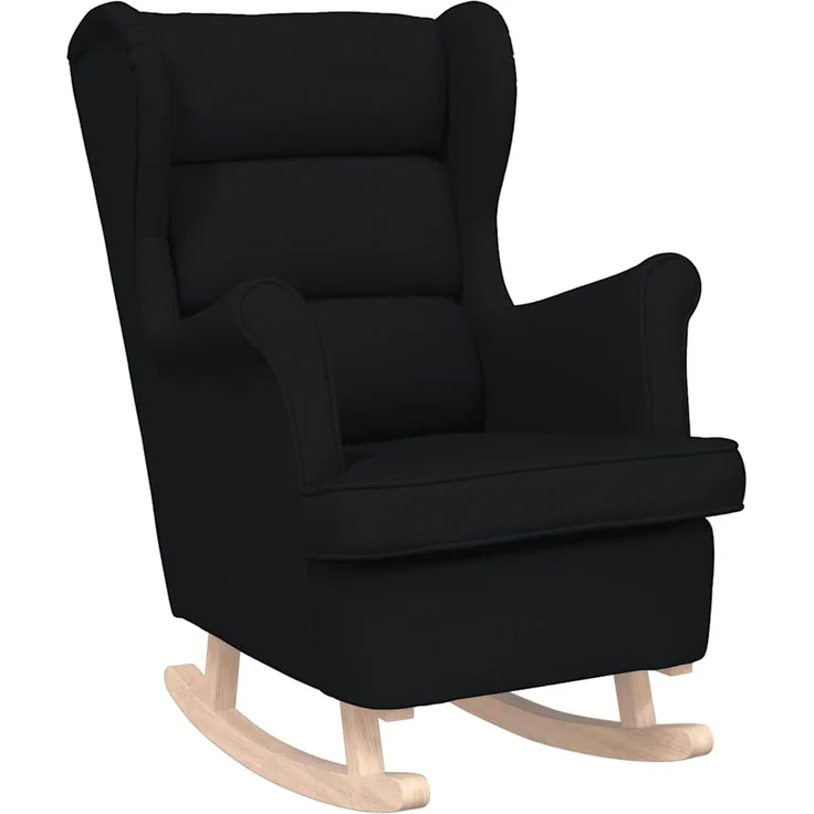 Schaukelsessel, Schaukelstuhl Schwarz 74x90x102 cm Stoff – Bild 2