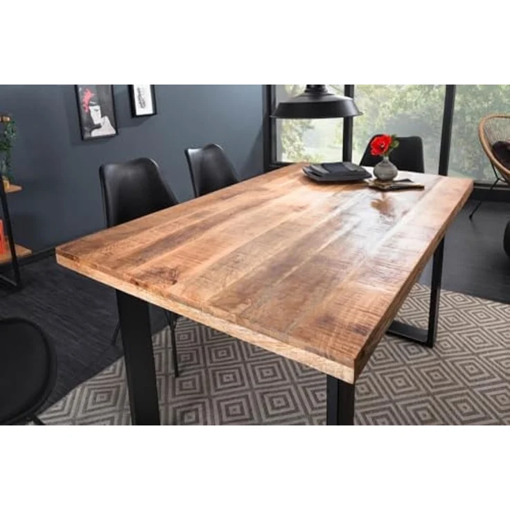 riess-ambiente Esstisch IRON CRAFT 120cm natur / schwarz · bis 4 Personen (Einzelartikel, 1-St), Massivholz · Mangoholz · Eisen · Kufen-Gestell · Industrial Design – Bild 2