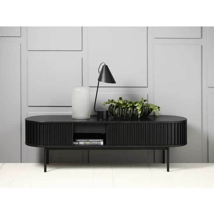 TV-Schrank >Salou< in Schwarz Lackiert - 160x48x45 (BxHxT) – Bild 6