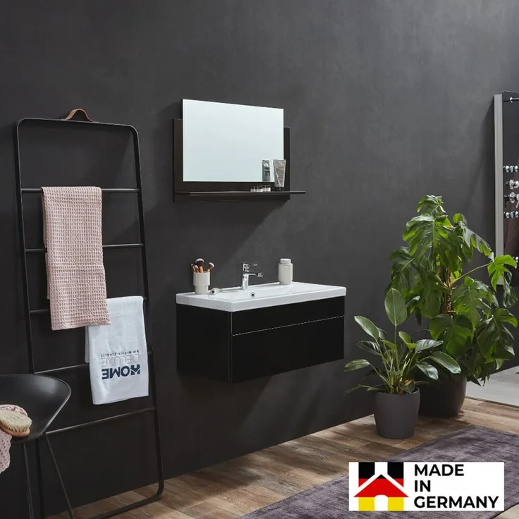 HOME DELUXE Badmöbel-Set 'WANGEROOGE BIG - M' Schwarz