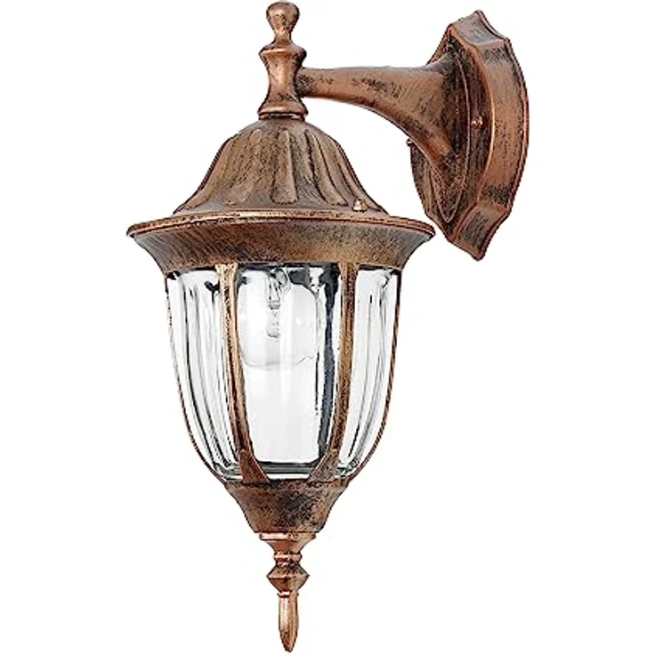 Licht-Erlebnisse Außen-Wandleuchte MILANO, ohne Leuchtmittel, Außenwandlampe Rustikal in Kupfer antik E27 IP44 Außenleuchte – Bild 5