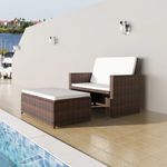 vidaXL Gartensofa Poly Rattan Braun 43070