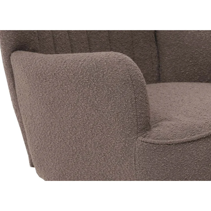 Lounge-Sessel HWC-K37, Cocktail-/Ohrensessel Polsterstuhl Retro Vintage Stoff Bouclé (600g/m²) ~ hellgrau – Bild 8