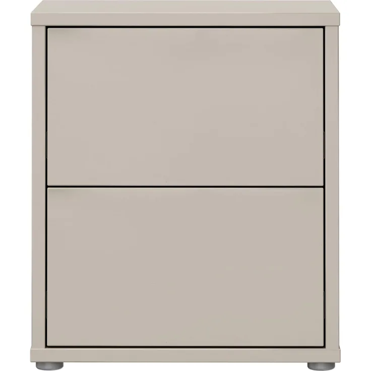 Forte Alice Springs Kommode 50, moderner Nachttisch, Beistelltisch, 2 Schubladen, Schlafzimmer, Wohnzimmer, Holzwerkstoff, Kaschmir Beige, 49,8 cm breit x 57,5 cm hoch x 34,9 cm tief
