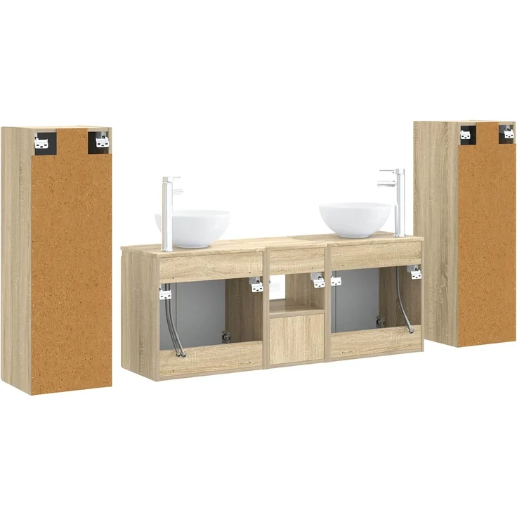 vidaXL Badezimmerschrank-Set 5 stk. Sonoma-Eiche 129 x 35 x 80 cm 3405985 – Bild 7
