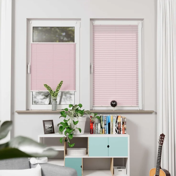 K-Home Klemmfix-Plissee Florida Rosa 95x130 cm (B x L) einzigartiges Design mit bezauberndem Lichteffekt – Bild 4