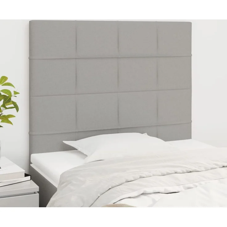 vidaXL Kopfteile 2 Stk. Hellgrau 90x5x78/88 cm Stoff 3116314 – Bild 1