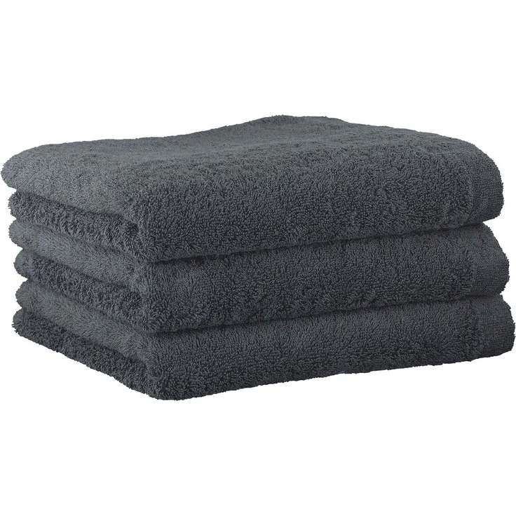 CAWÖ Gästetuch, 3er Pack - Lifestyle, Walkfrottier, Baumwolle, einfarbig Anthrazit 30x50cm – Bild 1