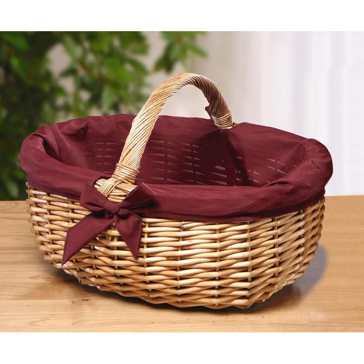 Einkaufskorb Rote Schleife Tragekorb Bügelkorb Einkaufstasche Picknick Korb – Bild 2