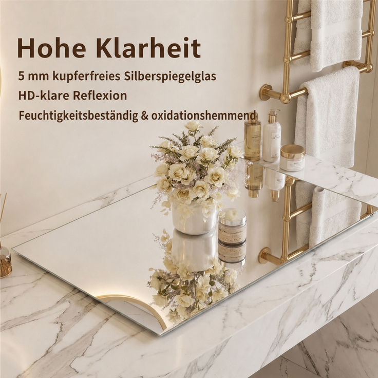 Badezimmerspiegel 60x80 cm in Silber, LED-Hintergrundbeleuchtung und Anti-Beschlag-Funktion – Bild 7