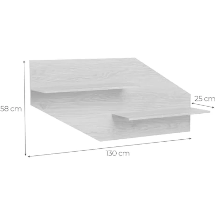 Homey - 2-stöckiges Paneel, verstecktes Befestigungssystem, Farbe Cambria, einfach zu montieren, Maße: 130 cm (Breite) x 58 cm (Höhe) x 25 cm (Tiefe) – Bild 3
