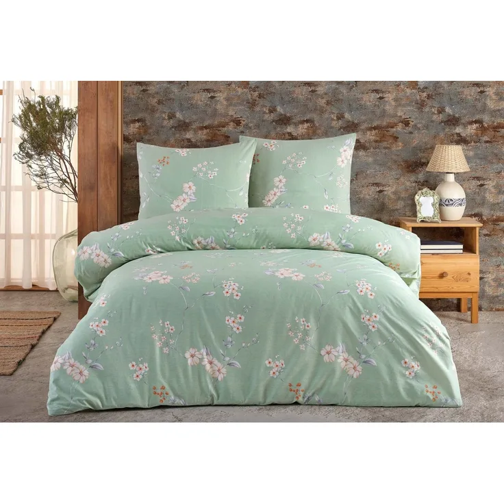 Buymax Bettwäsche Adalia, Aria, Renforcé, 2 teilig, Bettbezug-Set 155x220 cm 100% Baumwolle mit Reißverschluss hochwertig