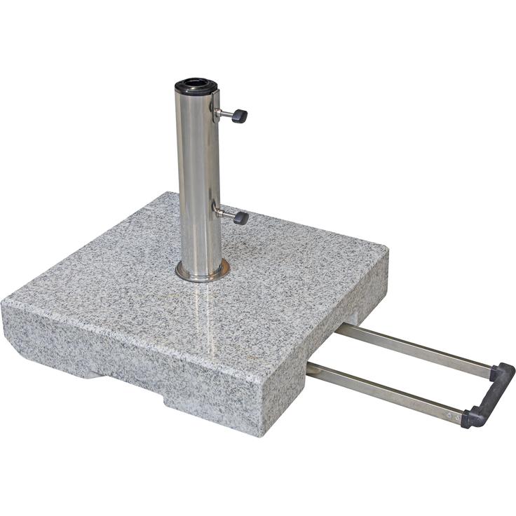 Doppler Trolley-Granit-Schirmsockel mit Rollen, granitgrau,70 kg, für Sonnenschirme bis Ø 350 cm – Bild 2