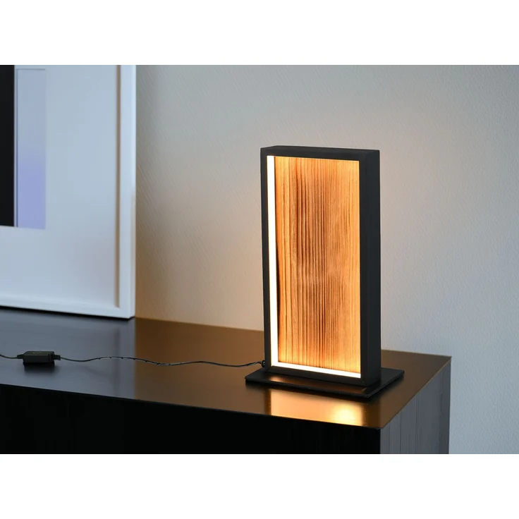 LED Tischleuchte KALEA aus Naturholz dimmbar, Höhe 30cm – Bild 5