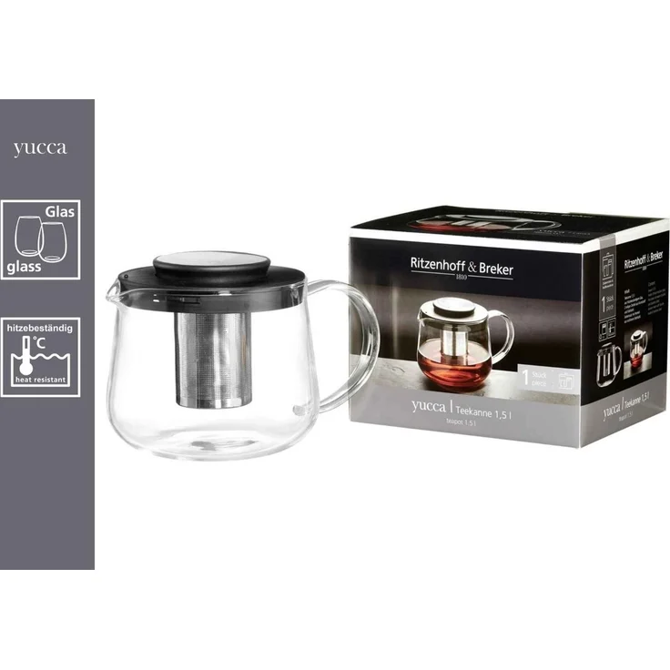 Ritzenhoff & Breker Yucca Teekanne mit Sieb 1,5 l 6er Set – Bild 2