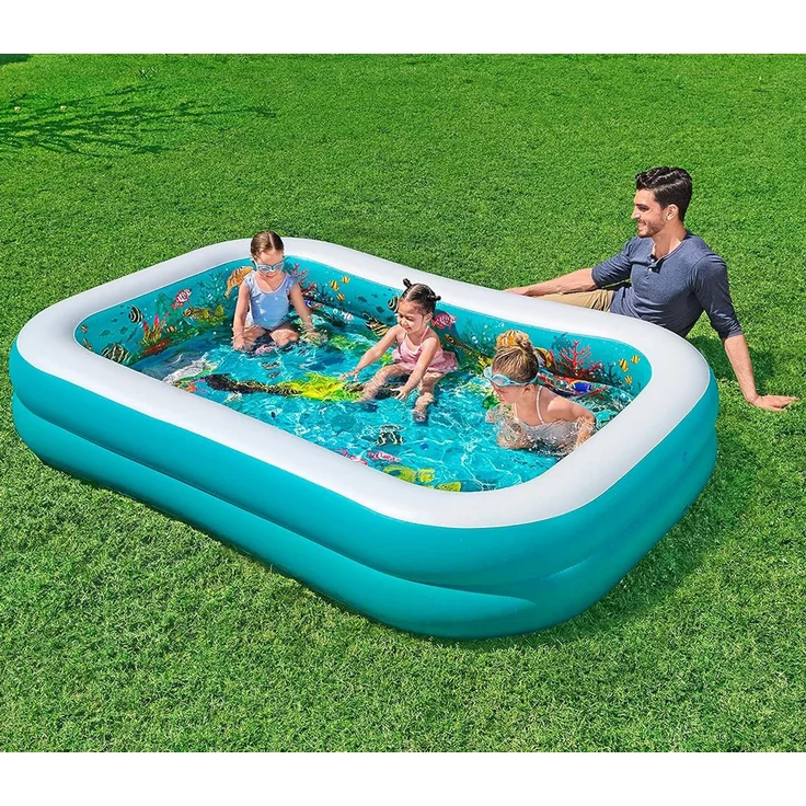 Bestway Planschbecken Family Lounge 262 x 175 x 51 cm 3D Undersea Adventure – Bild 2