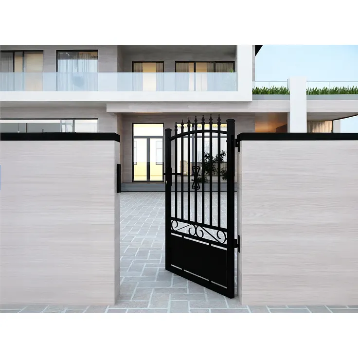 Vente-unique - NERBIS Pedestrian gate Metall Schwarz - B 5 cm x H 160 cm x L 100 cm – Bild 3