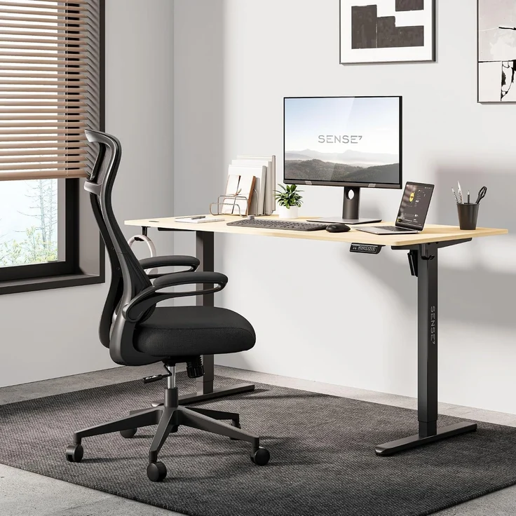 SENSE7 Revo Ergonomischer Bürostuhl Drehstuhl – Schreibtischstuhl höhenverstellbar mit atmungsaktiver Netzrückenlehne, ideal als Gaming Stuhl & für Home-Office, Schwarz – Bild 2