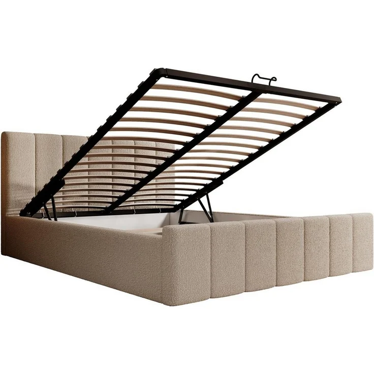 Compleo Polsterbett Boucle FLAV Stauraumbett, Doppelbett, Modern und Elegant (Slim, Designerbett), 120/140/160/180, Modern Schlafzimmer – Bild 2