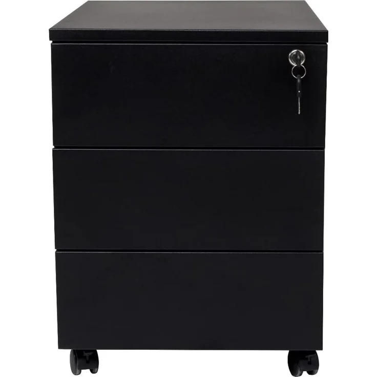Schreibtisch und Stahl Rollcontainer, 3 Schübe, Buche, 180x80x75 cm – Bild 7