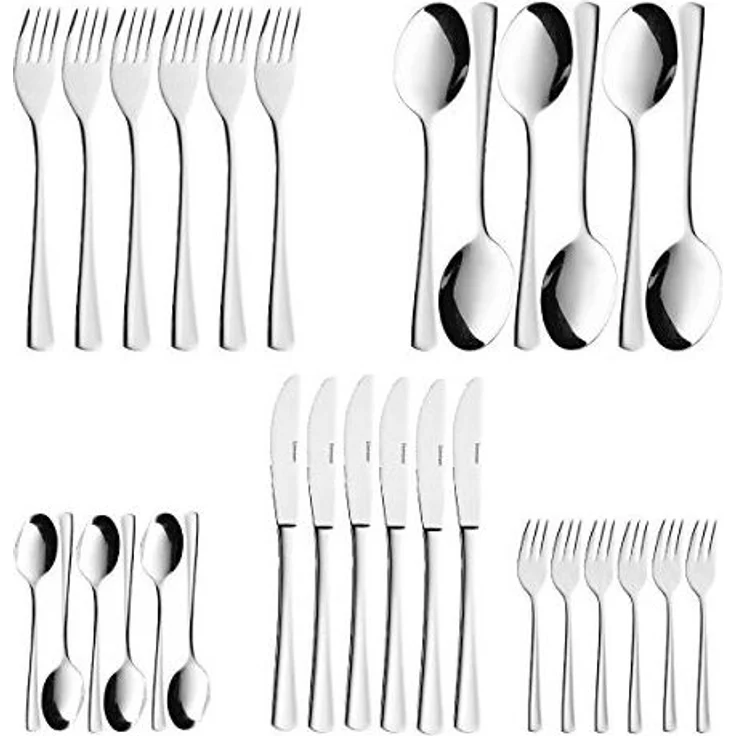 Esmeyer Besteck-Set Stockholm (30-tlg), 6 Personen, Edelstahl 18/10 – Bild 2