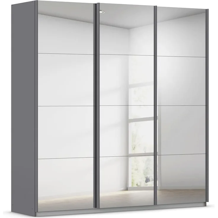 Rauch Möbel KULMBACH, Schwebetürenschrank, Grau metallic, Breite 203 cm
