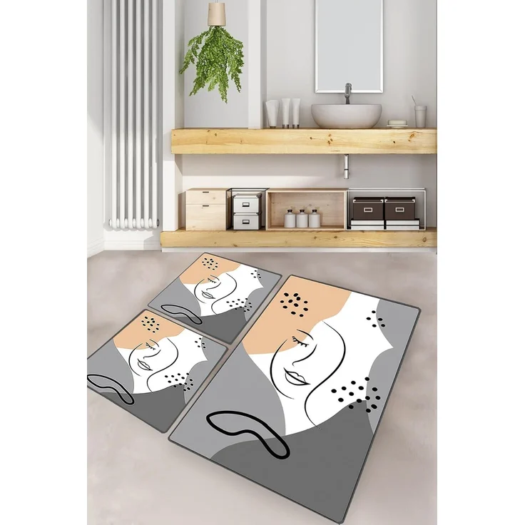 Mijolnir 'Smiling Face' Badematten-Set (3-teilig), Mehrfarbig