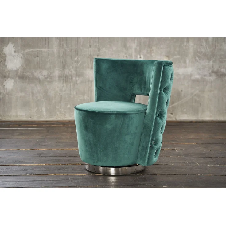 KAWOLA Sessel SENSO Stoff Velvet grün 77 x 67 x 77 cm – Bild 1