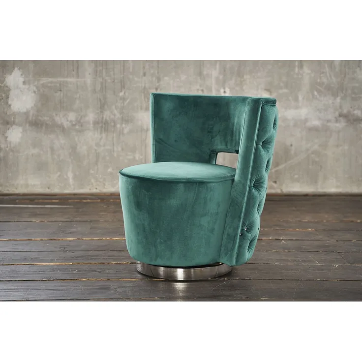 KAWOLA Sessel SENSO Stoff Velvet grün 77 x 67 x 77 cm
