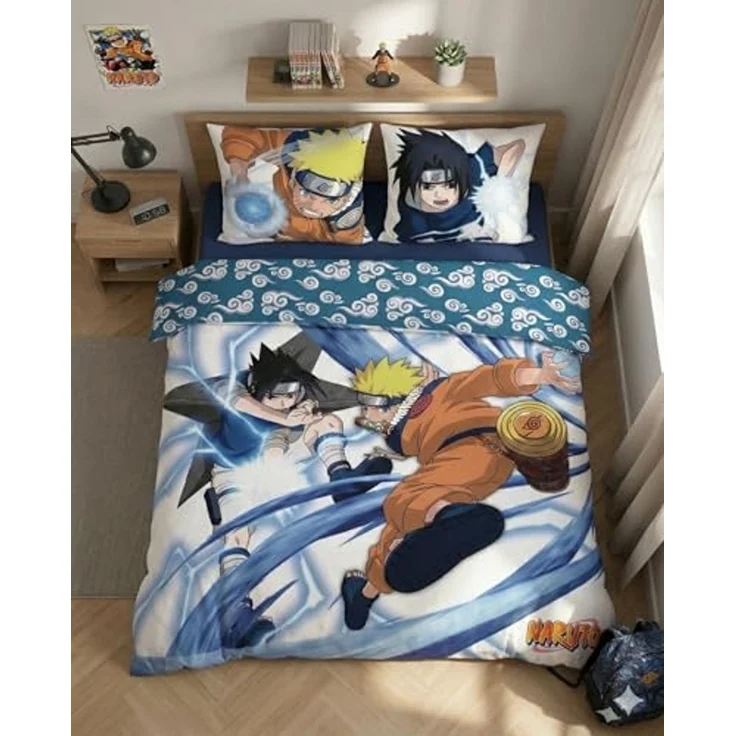Naruto 3-teiliges Bettwäsche-Set – Decken- und Kissenbezug 240x220 + 65x65 cm aus Polycotton – Bild 4