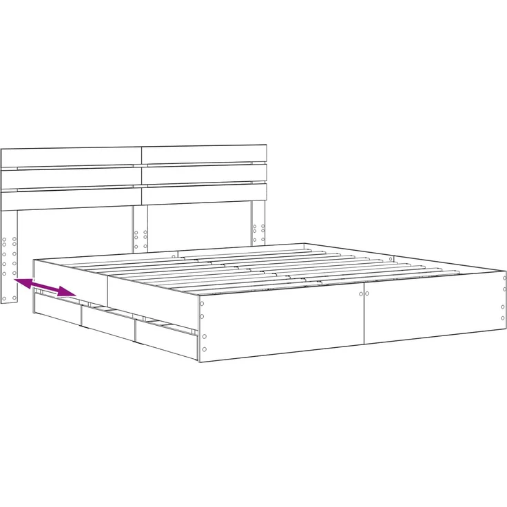 vidaXL Bed Frame with Storage and Headboard Artisan Oak 180 x 200 cm 3445825 – Bild 9