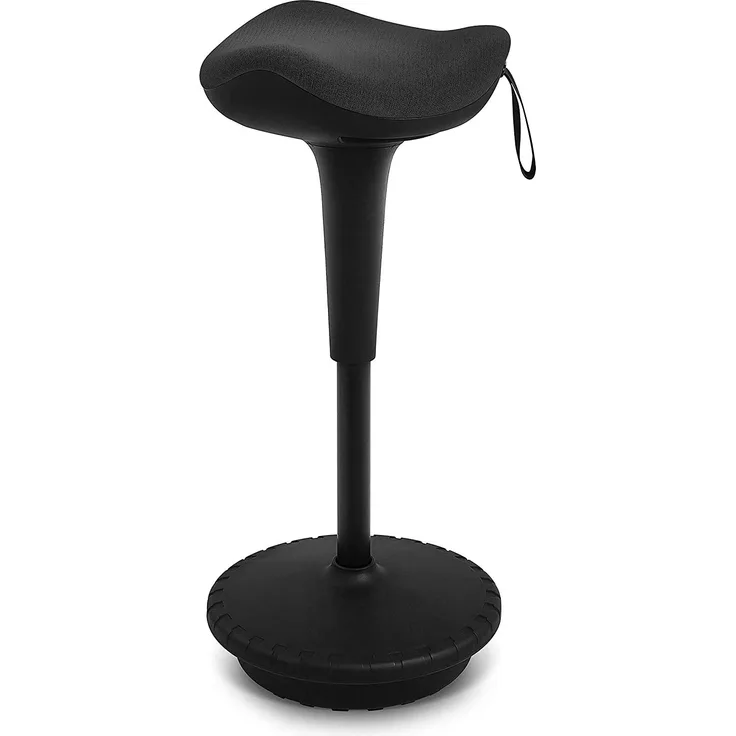 IWMH Ergonomischer Arbeitshocker, Hochverstellbare Stehhilfe, Atmungsaktiver Sitz-Steh-Hocker 360° Drehbar, Ergonomische Stehhocker Büro (Schwarz)