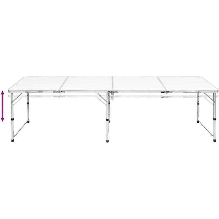Campingtisch zusammenklappbar höhenverstellbar Aluminium 240 x 60 cm 41327 – Bild 4