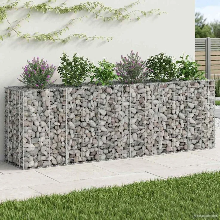 vidaXL Gabionen-Hochbeet 2 stk. 250 x 50 x 80 cm Verzinkter Stahl 3422231 – Bild 5