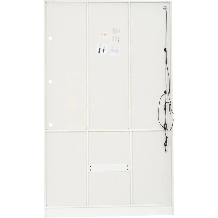 ZUBALIYA Vitrine mit Glasschrank Tür und LED-Licht, Vitrinenschrank Glasvitrine mit MultiStorage Bücherregal, Highboard Sammlervitrine mit Griff, 3 Schubladen & Türen, Wohnzimmerschrank, Weiß – Bild 20