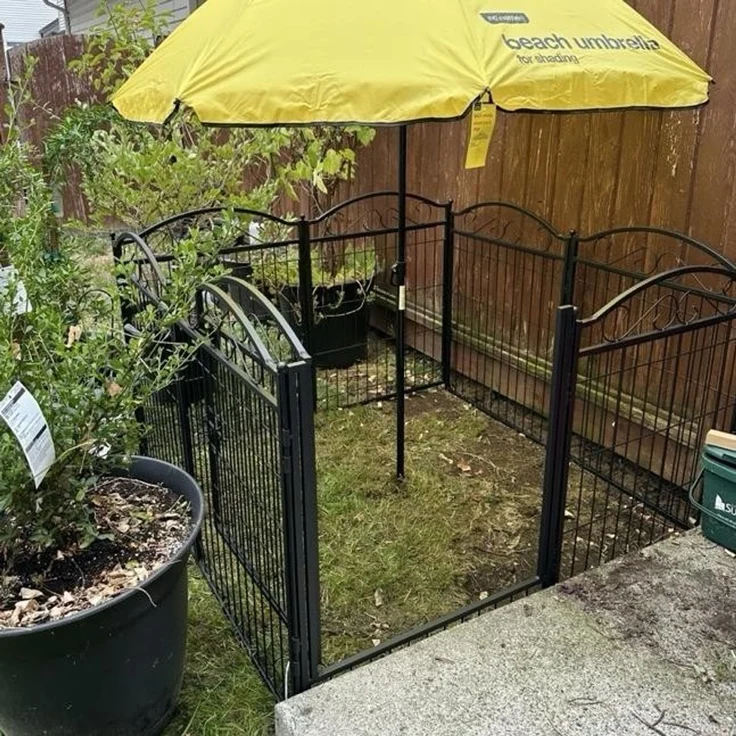UNHO 8 Stück Gartenzäune Beetumrandung Beeteinfassung Metall Hundezaun Camping Gartenzaun Zierzaun Ziergitter Maschendrahtzaun Drahtzaun Gitter Vorgartenzaun 80x63cm Schwarz – Bild 8